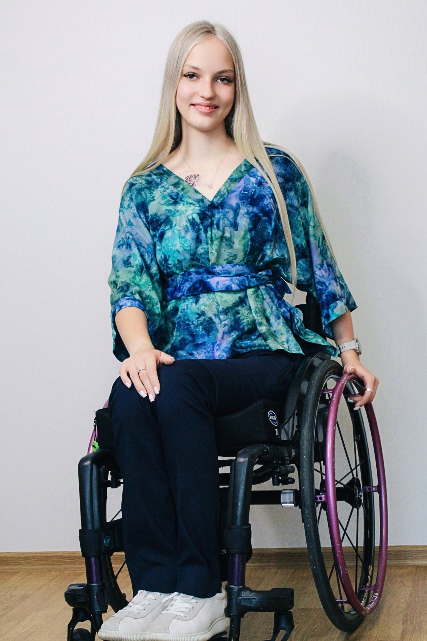 Adaptive Kimono Sleeve Blouse - Ocean Breeze Batik