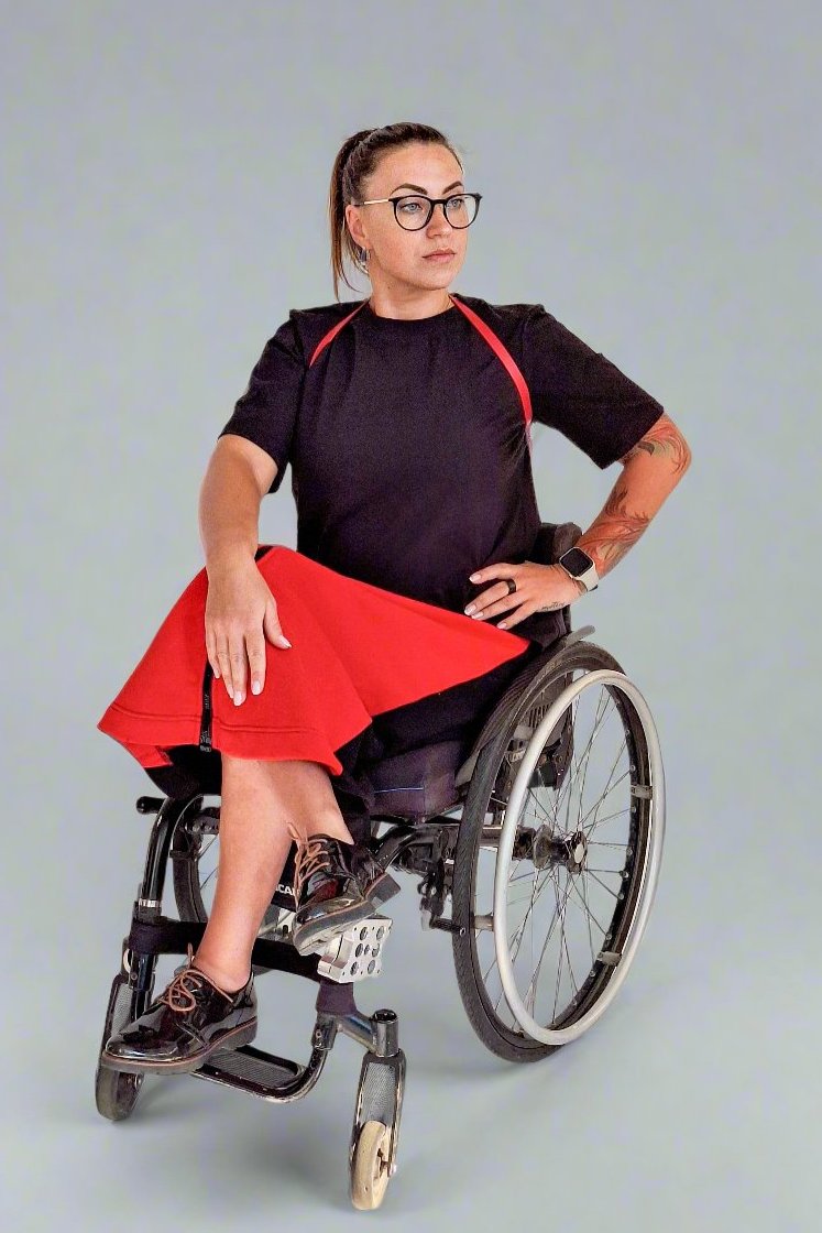 Ladies' Bright Red Adaptive Jersey Skirt